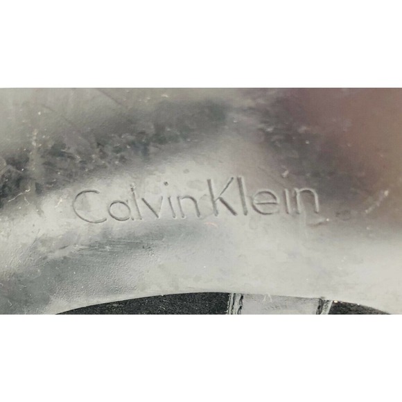 CALVIN KLEIN Black Suede Slip On Buckle Knee High Boots Size 9 BRANDY - Picture 5 of 9